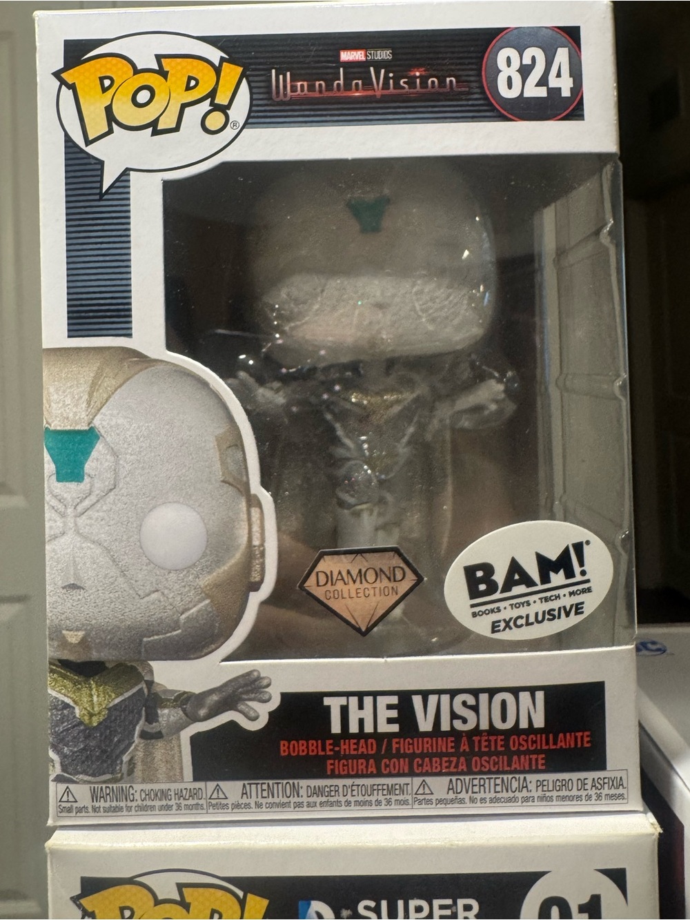 Funko The Vision Diamond Collection Pop! Figure in Silver with Teal Accent